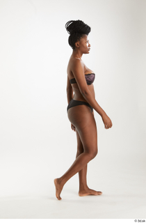 Dina Moses  1 side view underwear walking whole body…